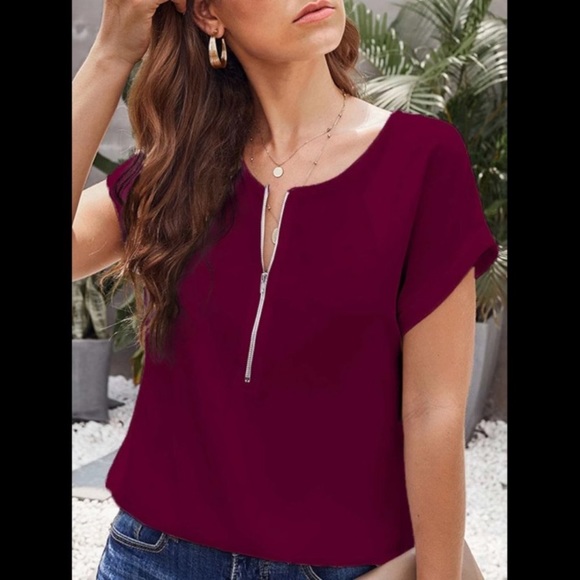 Half Zip Blouse - Picture 2 of 5